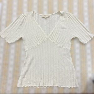 La Maille Sézane Elegant Cream Knit Top